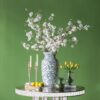 Round Side Table With Elegant Foral Design And Mirrored - Silver Multi - Image 7