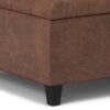 Harrison - Square Small Coffee Table Storage Ottoman - Brown - Image 4