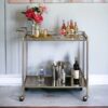 Cirro - Antique Mirror Wire Brass Serving Cart - Antique Brass / White - Image 6