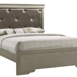 Queen Bed Elegantly Designed Transitional - Champagne
