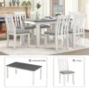Retro Style 7 Piece Dining Table Set With Extendable Table And 6 Upholstered Chairs - Gray / White - Image 6