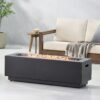 Modern Outdoor Iron Propane Fire Pit, 50, 000 Btu, Sleek Design - Brown / Gold - Image 7
