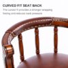 26'' Swivel Cow Top Leather Wooden Bar Stool, 360 Degree Swivel Bar Height Chair With Backs For Home Kitchen Counter - Brown - Image 4