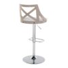 Charlotte - Farmhouse Adjustable Height Barstool With Swivel Rounded Rectangle Footrest (Set of 2) - Chrome / Light Gray / Cream - Image 4