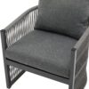 Modern Curved Aluminum Lounge Chair With Rope Weave Design And Cushioned Comfort (Set of 2) - Gray - Image 10