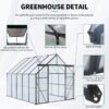 Double Door Polycarbonate Greenhouse Raised Base And Anchor Aluminum Heavy Duty Walk In Greenhouses For Outdoor, Backyard In All Season - Black - Image 5