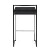 Fuji - Contemporary Stackable Counter Stool (Set of 3) - Black - Velvet - Image 5