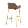 Daniella - Contemporary / Glam Fixed Height Barstool (Set of 2) - Gold / Espresso - Image 4