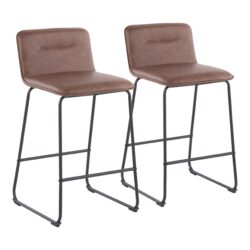 Casper - Fixed Height Contemporary Counter Stool (Set of 2) - Black / Espresso