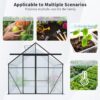 Double Door Polycarbonate Greenhouse Raised Base And Anchor Aluminum Heavy Duty Walk In Greenhouses For Outdoor Backyard In All Season - Black - Image 8