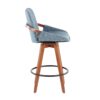 Cosmo - Mid-Century Counter Stool - Walnut / Blue - Image 2