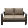 Colorado - Outdoor Patio Furniture - Aluminum Framed Garden Loveseat With Chocolate Cushions - Brown - Image 2
