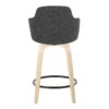 Boyne - Contemporary Fixed Height Counter Stool With Swivel Round Footrest (Set of 2) - Natural / Dark Gray - Image 5