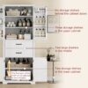 Elegant Multi Functional Storage Cabinet With Slide Rail Drawers, Adjustable Shelves - White - Image 7