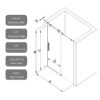 Semi Frame Single Sliding Shower Door, 304 Stainless Steel, 5 / 16" Tempered Clear Glass - Matte Black - Image 4