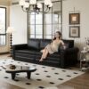 Pull Out Sofa Bed, 3 In 1 Convertible Sleeper Sofa With Nailhead Trim & Rolled Arm, Multi Functional Sofa Bed For Living Room, Bedroom, Apartment, Office - Black - Image 13