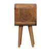 Extra Mini Minimalist Open Curved Bedside Table - Oak - Image 4