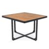 18 Pieces Acacia Wood Patio Dining Set, Space Saving Outdoor Patio Set, 8 Cushioned Chairs & 8 Ottomans & 2 Square Table, For Backyard, Garden, Deck And Poolside - Gray - Image 5