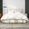 Anna - Queen Patented 2 Drawer Storage Bed, Upholstered Wingback - Ivory Velvet - Image 4