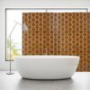 Outdoor & Indoor Freestanding Decorative Privacy Screen For Deck Balcony Patio, Metal Privacy Screen - Brown - Image 2