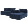 2 Pices Free Combination Minimalist Style Modular Sectional, Wrinkle Resistant Couch Set L Shaped Compressed Sofa For Living Room - Dark Blue - Image 4