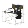 Padded Folding Outdoor Chair With Side Table And Storage Pockets, Lightweight Oversized Directors Chair For Indoor, Outdoor Camping, Picnics And Fishing - Green - Image 3