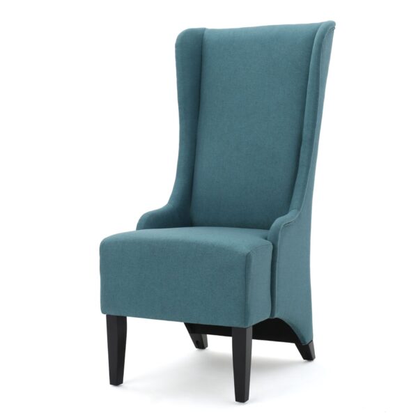 Alight - Upholstered Dining Chair With High Back And Birch Wood Legs - Teal