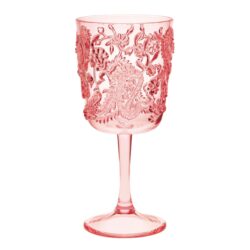 Paisley - Unbreakable Acrylic Wine Glass (Set of 4), Bpa Free, 13Oz - Pink