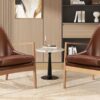 Accent Chair (Set of 2) Mid-Century Modern Armchair With Solid Wood Frame, Reading Leisure Chair With High Back For Living Room - Brown - Image 17