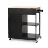 Lanier - Kitchen Cart With Wheels - Black - Image 5