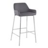 Daniella - Contemporary Fixed Height Bar Stool (Set of 2) - Chrome / Gray - Image 3