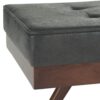Pierce - Mid Century Ottoman Bench - Distressed Black - Image 3