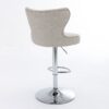 Swivel Barstools Adjusatble Seat Height From 25-33", Modern Upholstered Chrome Base Bar Stools With Backs Comfortable Tufted For Home Pub And Kitchen Island - Beige - Image 5