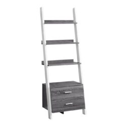 Bookshelf, Bookcase, Etagere, Ladder, 4 Tier, For Office, Contemporary & Modern - Gray