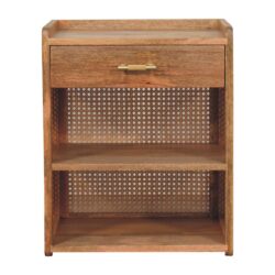 Larissa - T Bar Open Bedside Table - Oak