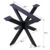 Spider Shaped Steel Table Legs, Metal Dining Table Frame, Heavy Duty Box Section Table Base - Black - Image 11