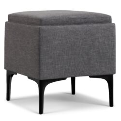 Natasha - Storage Ottoman With Tray - Gray