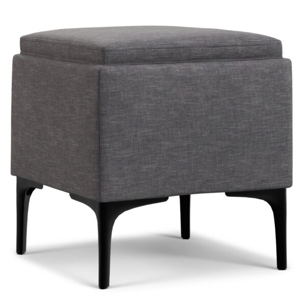 Natasha - Storage Ottoman With Tray - Gray