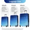 Hardshell Luggage Sets 3 Piece Gradient Color Expandable Suitcase With Spinner Wheels And Tsa Lock Lightweight 20" 24" 28" Available - Blue / Light Blue - Image 16