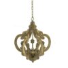 Farmhouse Chandelier, 6 Light Wood Chandelier Pendant Light Fixture With Adjustable Chain For Dining Room Living Room Entryway, Bulb Not Included - Beige Brown - Image 6