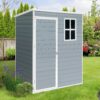 Resin Outdoor Storage Shed Kit-Perfect To Store Patio Furniture - Gray - Image 3