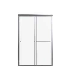 Semi Frameless Double Sliding Shower Door With SGCC Tempered Glass - Chrome