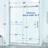 Semi-Frame Single Sliding Shower Door, 304 Stainless Steel, 5 / 16" (8Mm) Thick Sgcc Tempered Clear Glass - Chrome - Image 2