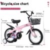 Fkznpj - 18" Sporty Kids Bike With Training Wheels And Stand Adjustable Saddle Suitable For Boys And Girls Aged 5 - 10 Years Tall Height 39 - 49" Available In A Variety Of Colors - Pink - Image 9