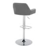 Daniella - Contemporary Adjustable Barstool With Swivel With Rounded Rectangle Footrest (Set of 2) - Chrome / Gray - Image 4