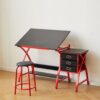 Drafting Table With Stool - Red - Image 7