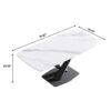 70.87" Modern Artificial Stone White Curved Black Metal Leg Dining Table, Can Accommodate 6-8 People - White / Black - Image 12