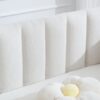 Elena - Twin Boucle Upholstered Daybed, Ribbed Tufted Backrest - Ivory - Image 4