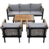 4 Pieces Outdoor Sectional Sofa Set 5 Person Patio Seating Group Outdoor Conversation Set With Cushions And A Coffee Table For Patios, Gardens, Or Balcony - Gray - Image 14