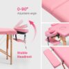 Massage Table Portable Massage Bed Lash Bed & Carrying Case Spa Table Height Adjustable, Salon Bed Face Cradle Bed - Pink - Image 6